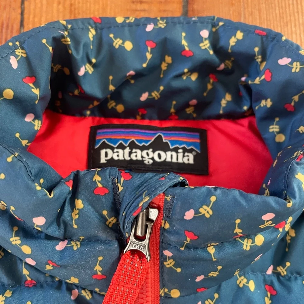 Patagonia Blue Floral Puffer Jacket - Picture 3 of 5